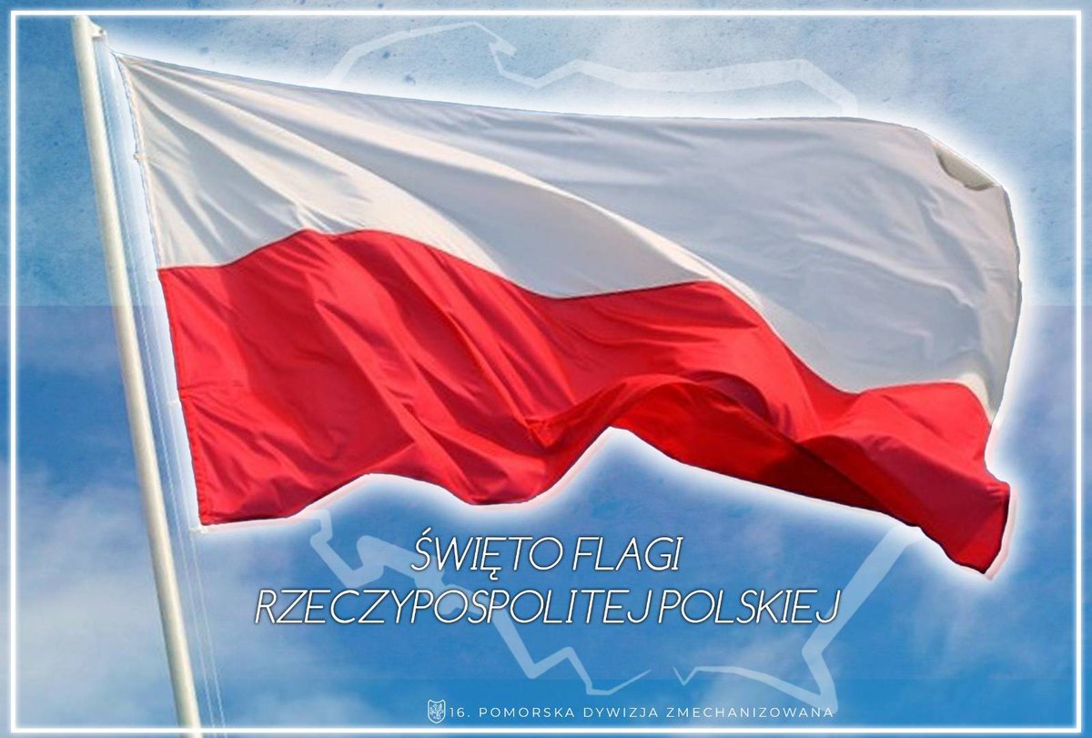 Polska flaga narodowa 🇵🇱 to obok godła oraz hymnu narodowego najważniejszy symbol polskiej państwowości i niepodległości. Barwy flagi są ściśle powiązane z kolorami godła - białym orłem w koronie na czerwonej tablicy. Dziś ma swoje święto❗️ @MON_GOV_PL @SztabGenWP @DGeneralneRSZ