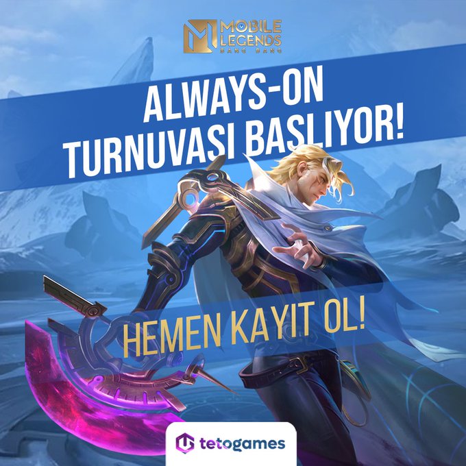 Always-ON Mobile Legends: Bang Bang Weekly 23 turnuvası başladı! ⚡Hemen katıl! 👉 tetogames.com/registrations/…