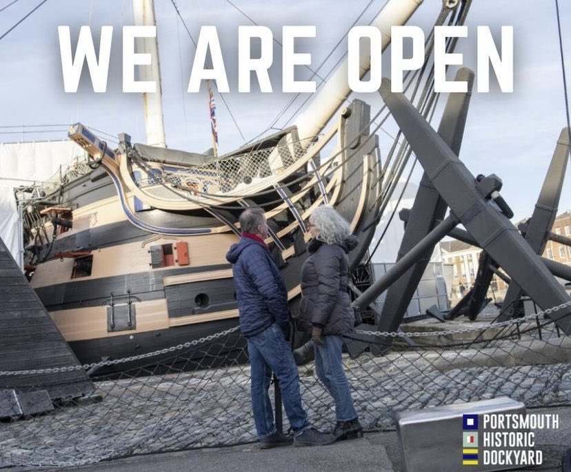 ⚓ WE ARE OPEN! You might have seen that our large wooden gates are currently locked whilst essential repairs are made this week. You can still access us via the main entrance as usual but we'll be using our side doors until repairs can be made. #PortsmouthHistoricDockyard