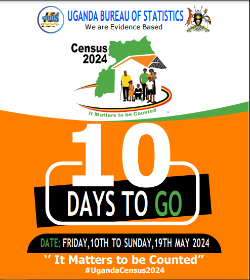 AD: 10 days to the #UgandaCensus2024. No need of the National ID while being counted. Be there and be counted.