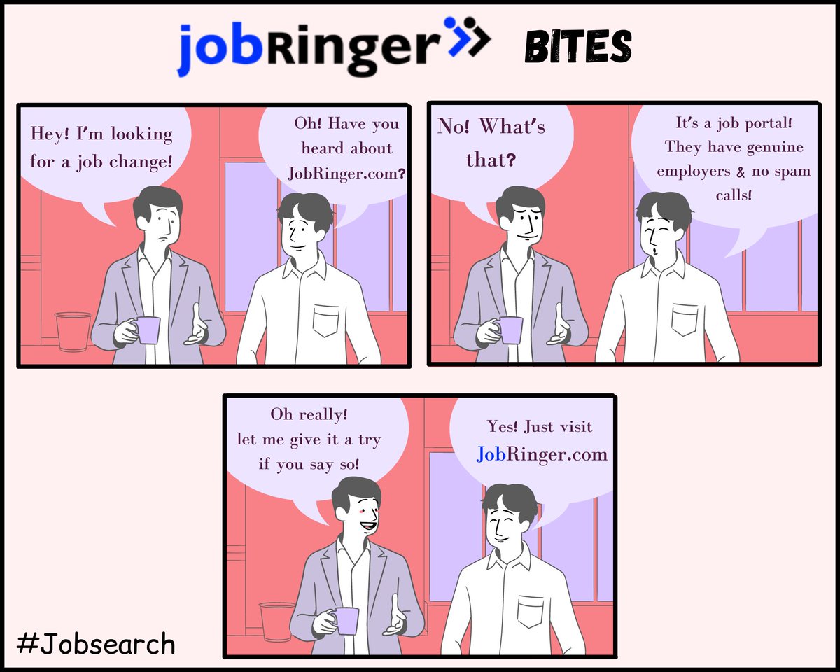 Looking fir a job change?
Register for free on
jobringer.com
.
.
.
#job #jobringer #jobseekers #jobsinindia #jobsearch #jobhiring #jobsforyou #jobsearching #jobseeker #wfhjobs #itjobs #pharmajobs #hrjobs #remotejobs #freshersjobs #salesjobs #jobringerjobs