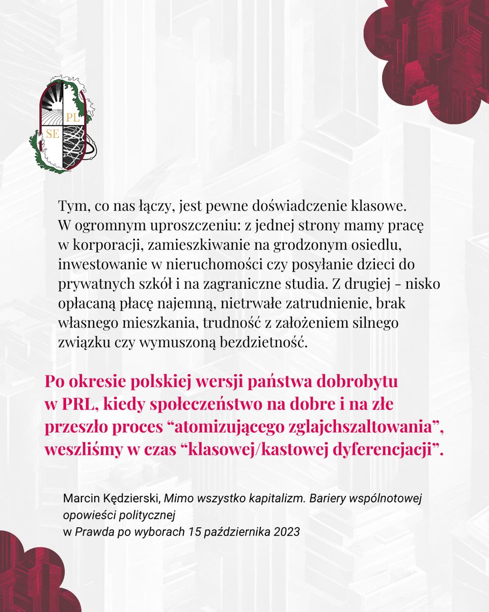 O doświadczeniu klasowym i bazujących na nich podziałach jako kluczowych dla politycznej wspólnoty pisze @KedzierskiMarc dla @BatoryFundacja. Polecamy całą publikację 👉 batory.org.pl/publikacja/pra…