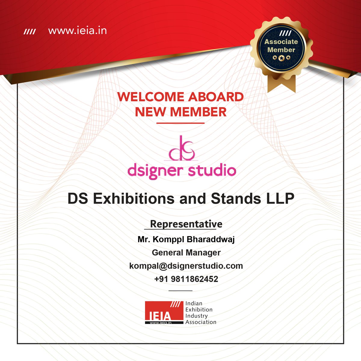 #IEIA welcomes aboard New Associate Member: @DS Exhibitions and Stands LLP For more details: dsignerstudio.com @dsigner_studio #DSExhibitionsandStandsLLP #WelcomeAboard #WelcomeAboardNewMember #IEIA ♦Be an IEIA member today! Join Now!! lnkd.in/gejg-Jh