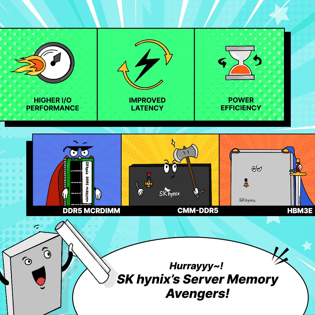 Code Red! 🚨 #AI data are swamping our data centers! It's all hands on deck as the AI war kicks off. Facing issues like power drain, overheating, and delays? @SKhynix's advanced #server memory solutions are here to save the day! 🛡️Dive into our carousel to see how! #SKhynix