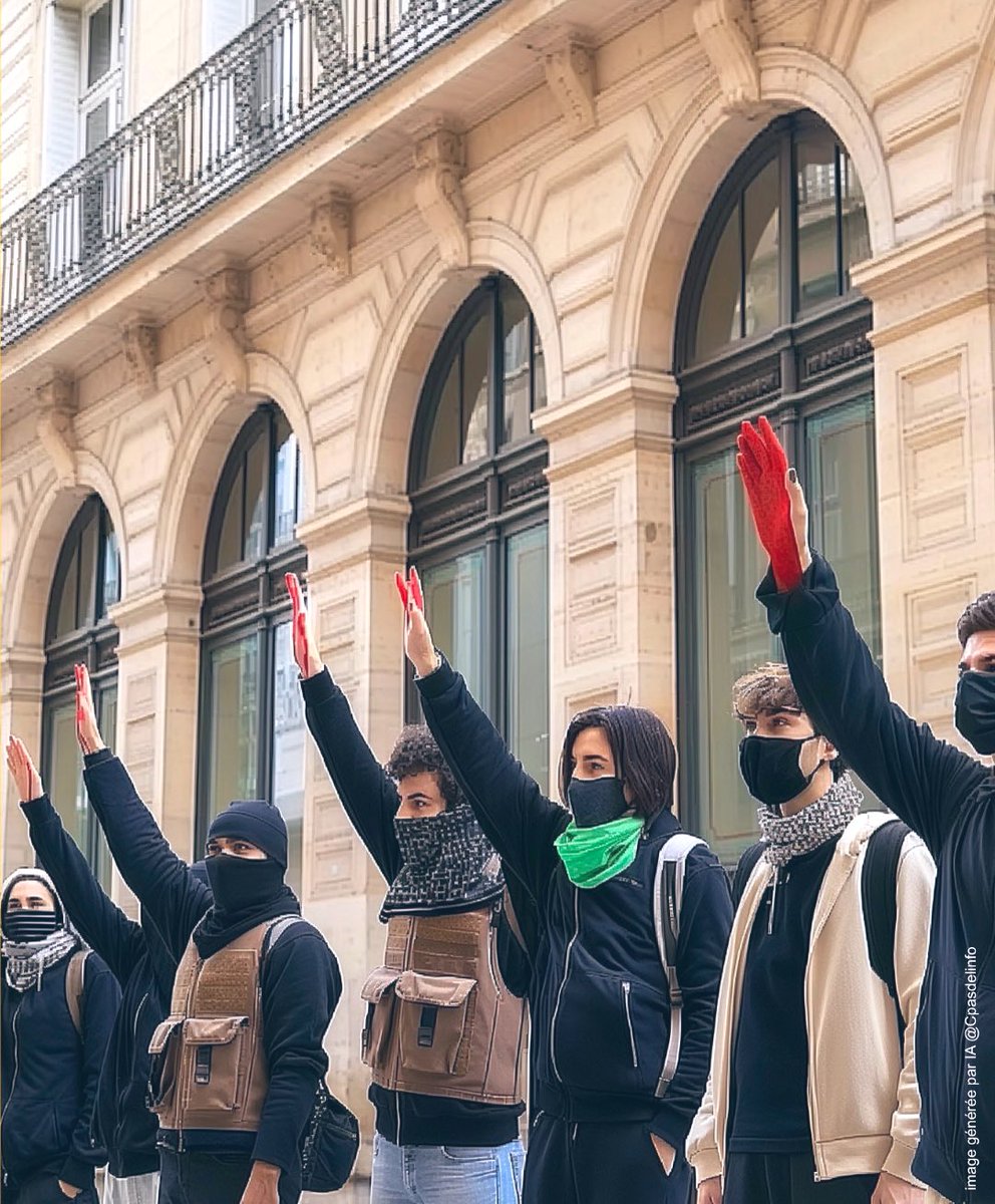 Pour avoir fait le salut nazi en l'honneur de leurs amis  #terroristes du #Hamas, ces soi-disant étudiants de #SciencesPoParis doivent être jugés et condamnés.
Si la justice ne bouge pas, c'est qu'elle est complice...