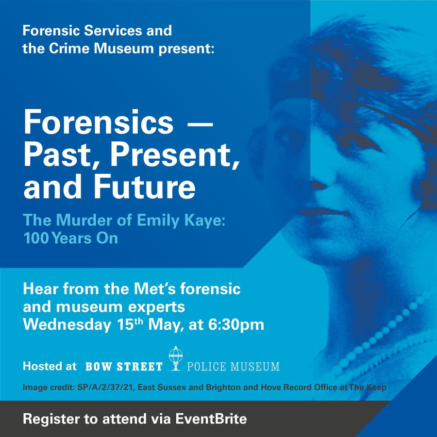 We've teamed up with our forensics colleagues to present this talk on the evolution of forensics, featuring a case from our Crime Museum. It's FREE and ONLINE. Join us on Wednesday 15th May at 6.30pm. Suitable for ages 16+ Tickets from Eventbrite: eventbrite.co.uk/e/forensics-pa……