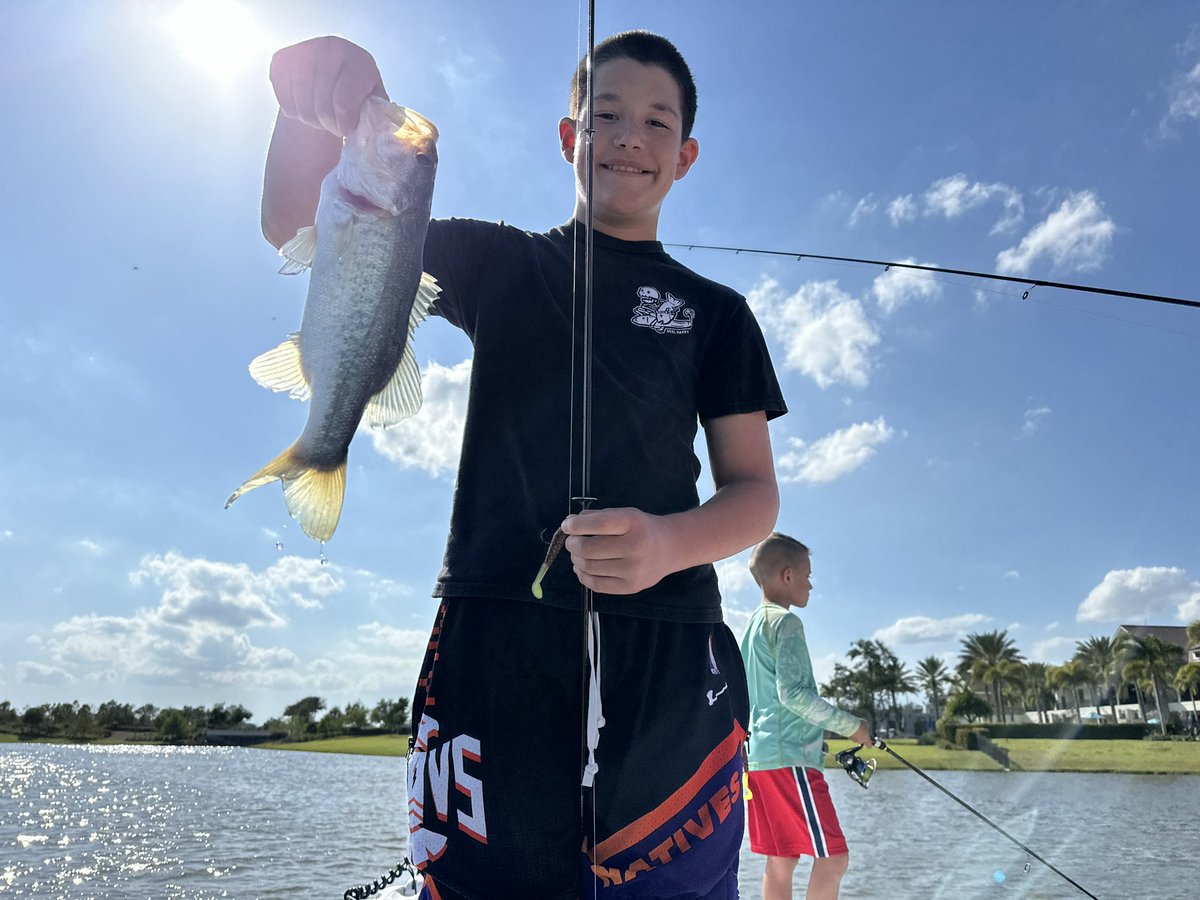 Happy angler! #bassfishing #kidsfishing #inshorefishingpalmbeach