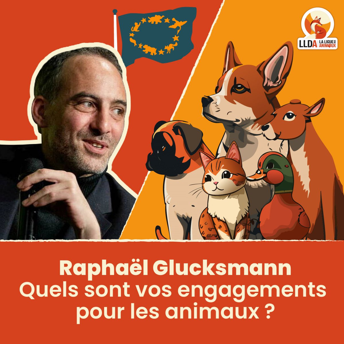 La Ligue Des Animaux demande à @rglucks1 de se positionner sur la condition animale en remplissant notre charte. Quels sont vos engagements pour les animaux ? #ElectionsEuropéennes2024
