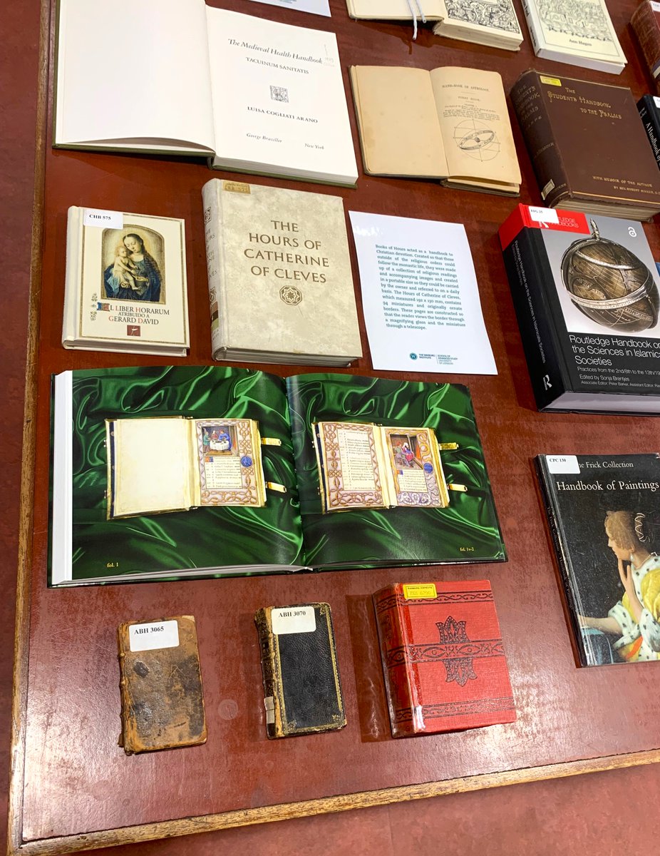 There is a new temporary exhibition on the 3rd floor of the library dedicated to Handbooks in the collection, curated by Maisie Brewster and available until 27th May. #handbooks #vademecum #enchiridion