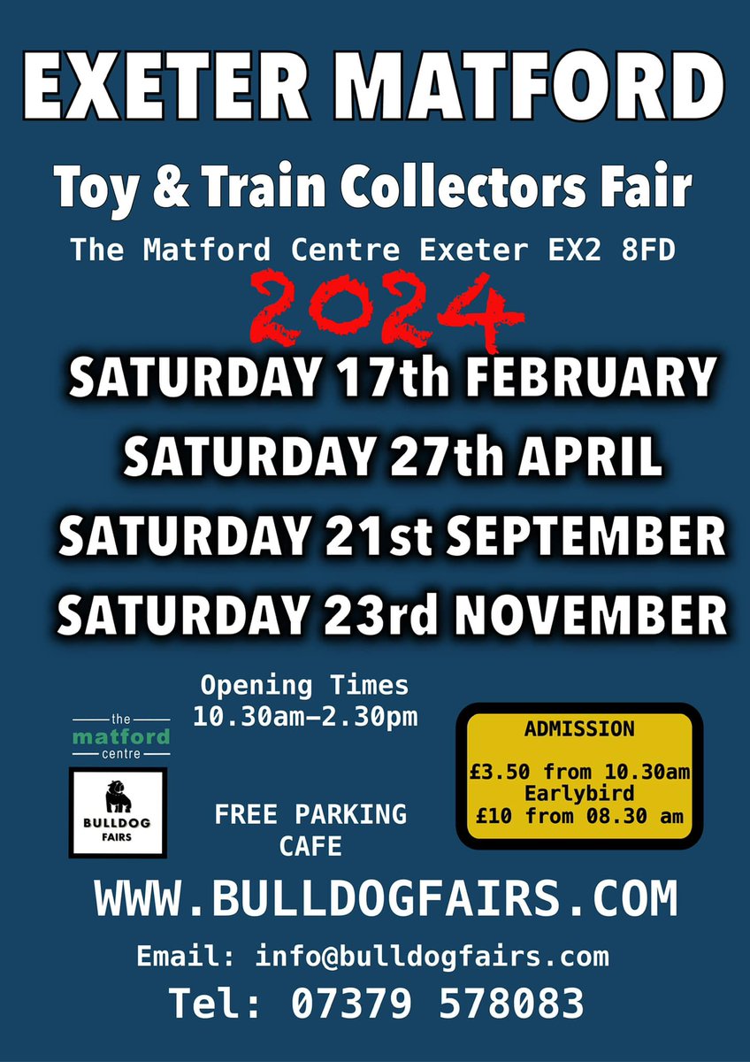 Great toy and train fair this weekend! If you missed it they'll be back at Matford in September.🧸🪀🚂

#events #exeter #whatsonexeter #matfordevents #carshow #carbootsale #fleamarket #antiquesmarket #toyfair #traincollectors