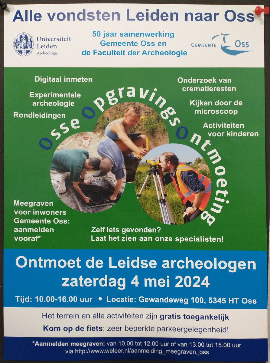 Zaterdag 4 mei is het Open Dag op de Fieldschool in Oss van de Universiteit Leiden. Je kunt zien hoe archeologisch onderzoek in zijn werk gaat tijdens en na het veldwerk, zelf mee doen en eigen vondsten laten determineren. Én er zijn verschillende materiaalspecialisten aanwezig,…