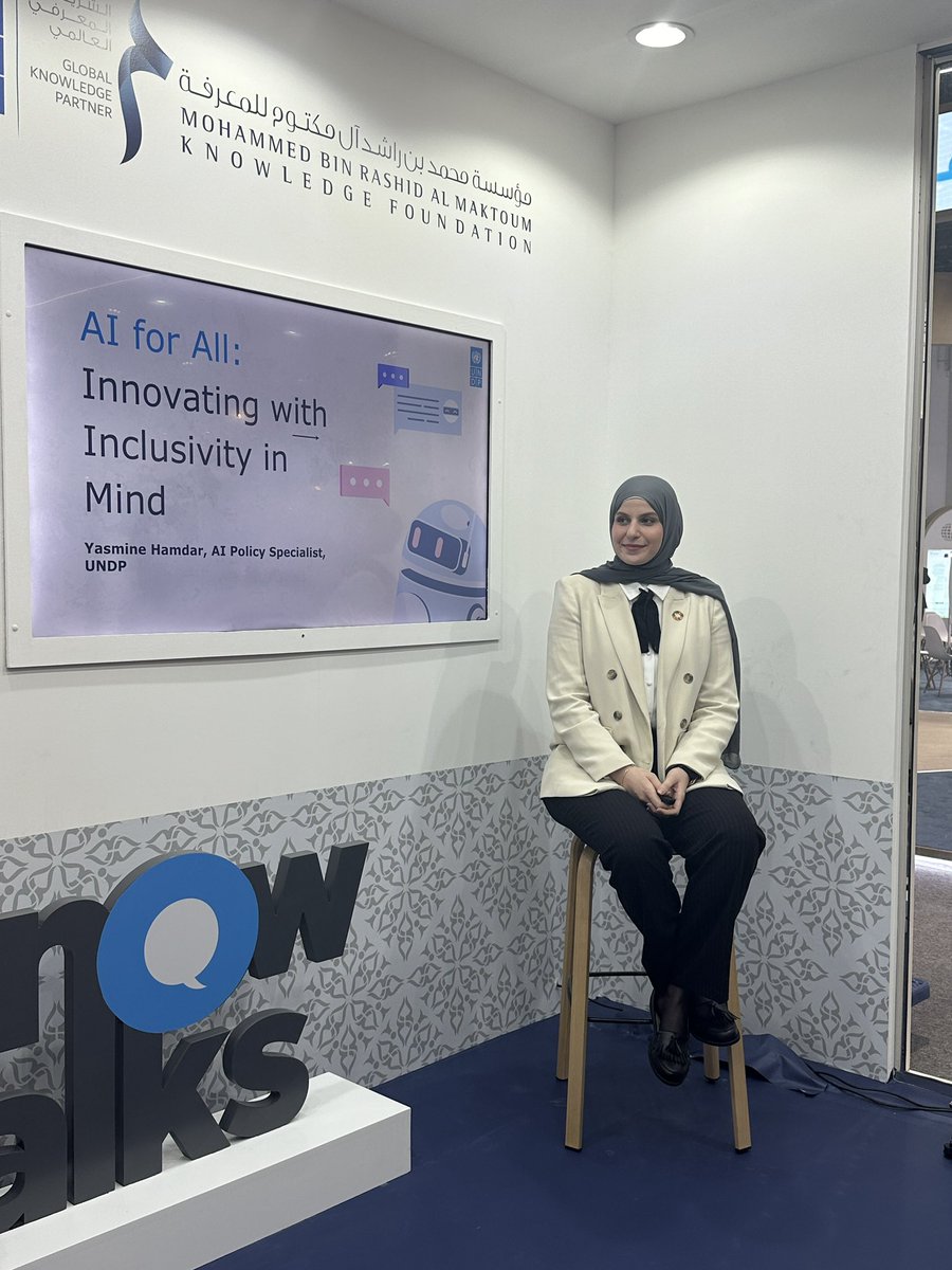 MBRF_Knowledge's tweet image. Yasmine Hamdar, AI Policy Specialist, UNDP:
Different countries, such as India, the Philippines, Singapore, Egypt, and others, are using AI to reach sustainable development goals.

#MBRF #ADIBF 
#KnowTalks #UNDP 
#AI 
#UAE #Knowledge