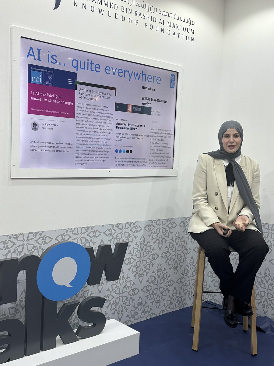 MBRF_Knowledge's tweet image. Yasmine Hamdar, AI Policy Specialist, UNDP:
Different countries, such as India, the Philippines, Singapore, Egypt, and others, are using AI to reach sustainable development goals.

#MBRF #ADIBF 
#KnowTalks #UNDP 
#AI 
#UAE #Knowledge