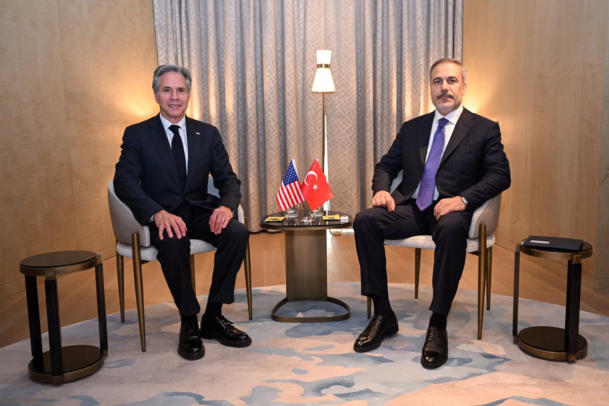 Minister of Foreign Affairs @HakanFidan met with Antony Blinken, US Secretary of State, in Riyadh. 🇹🇷🇺🇸