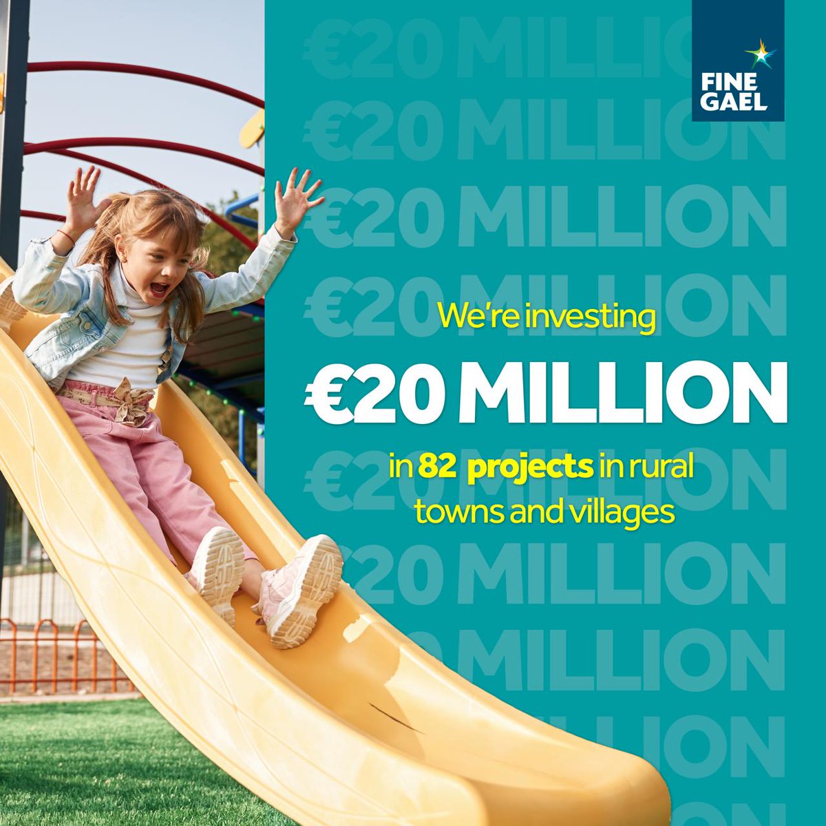 Fine Gael is building strong communities with over €20 million in funding for 82 regeneration projects in rural towns and villages right across the country. These projects include the regeneration of derelict buildings and creating public plazas, farmers markets and town parks