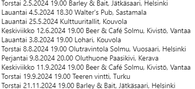 ArtKilp's tweet photo. Laitetaanpa tännekin tulevien stand up keikkojeni kalenteri. Nämä elää aika nopeastikin, mutta toistaiseksi vain siihen suuntaan, että lisää tulee jatkuvasti, peruuntumisia ei ole ollut. https://t.co/WAlxByxEa5