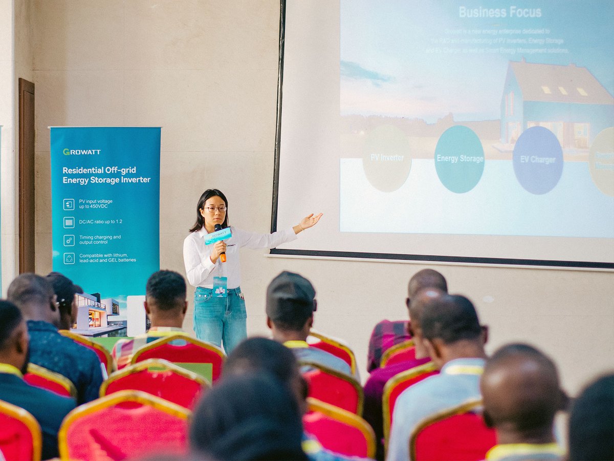 The #Growatt #ShineElite Roadshow came to Nigeria! ✈️☀️

💡 Earlier this month, our team hosted an informative training session on our #OffGrid solutions, covering installation techniques, troubleshooting tips, warranty details, and more.