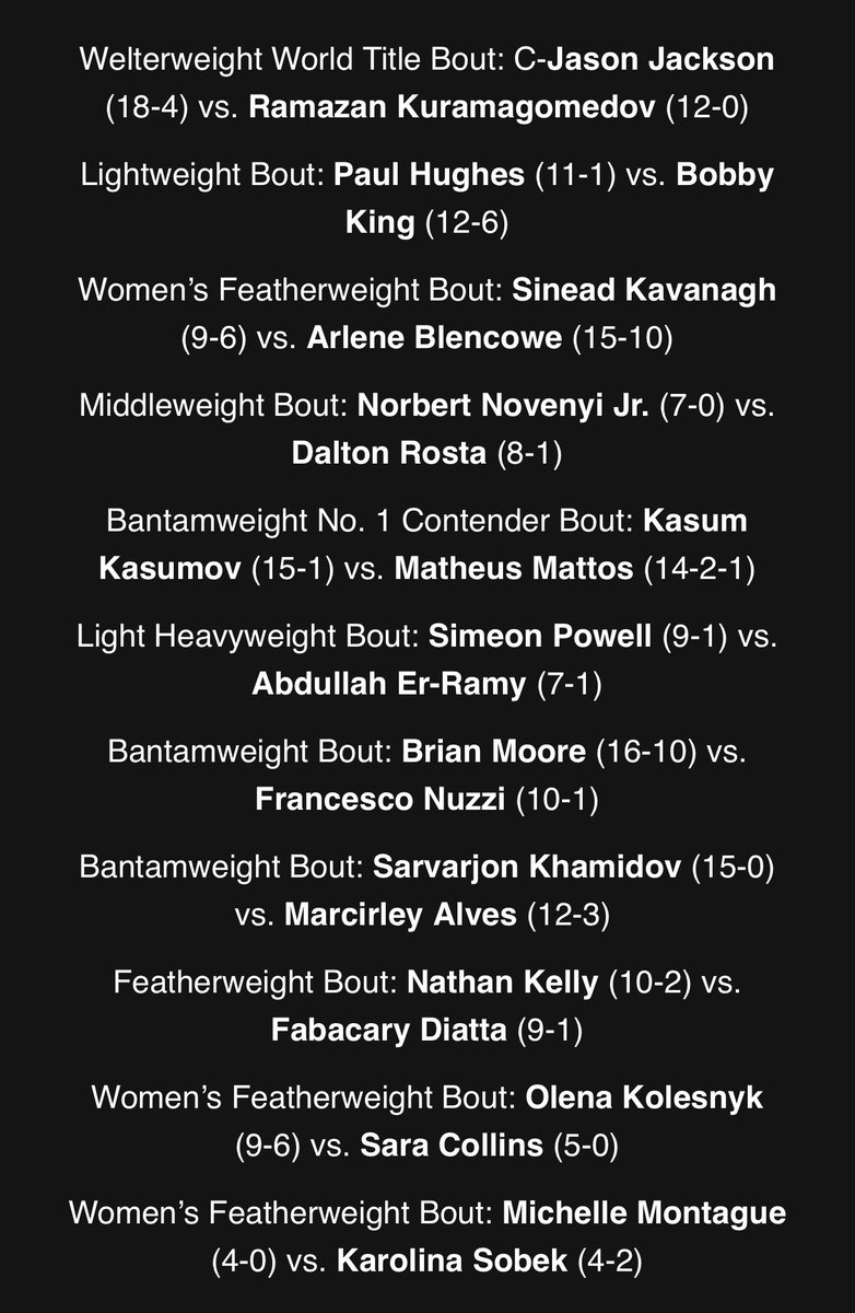 Paul Hughes will make his PFL debut against Bobby King on Saturday, June 22 in Dublin at a Bellator Champions Series event at 3Arena per a release. The main event is a welterweight championship bout between Jason Jackson and Ramazan Kuramagomedov. Announced card so far: