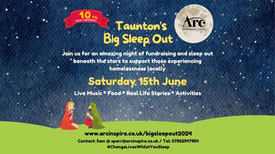 It's the 10th anniversary of 'The Big Sleep' fundraiser from our friends at @Arc_Homeless on 15th June: take part in Crescent Carpark or remotely in your own garden, club carpark etc - all the details and registration information here: arcinspire.co.uk/News-(1)/Blog-…