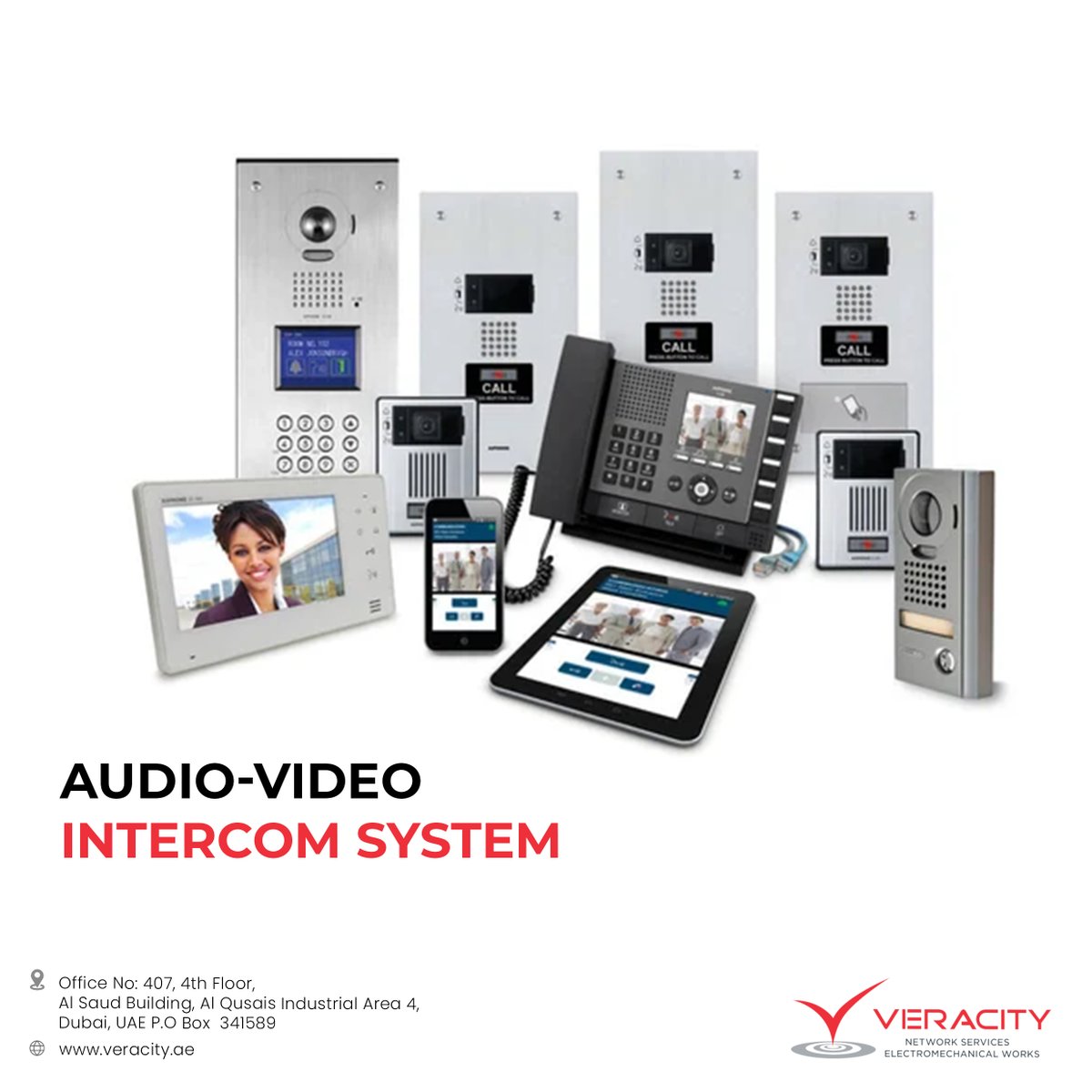 Audio -Video  Intercom system
#specialized #system #intergrators #ELV #contractor #construction #securitysystem #ICT #AVSystem #electromechanical #engineering #electrical #electronics #uae #design #power #robotics #engineer #publicvenues #defense #government #corporatesectors