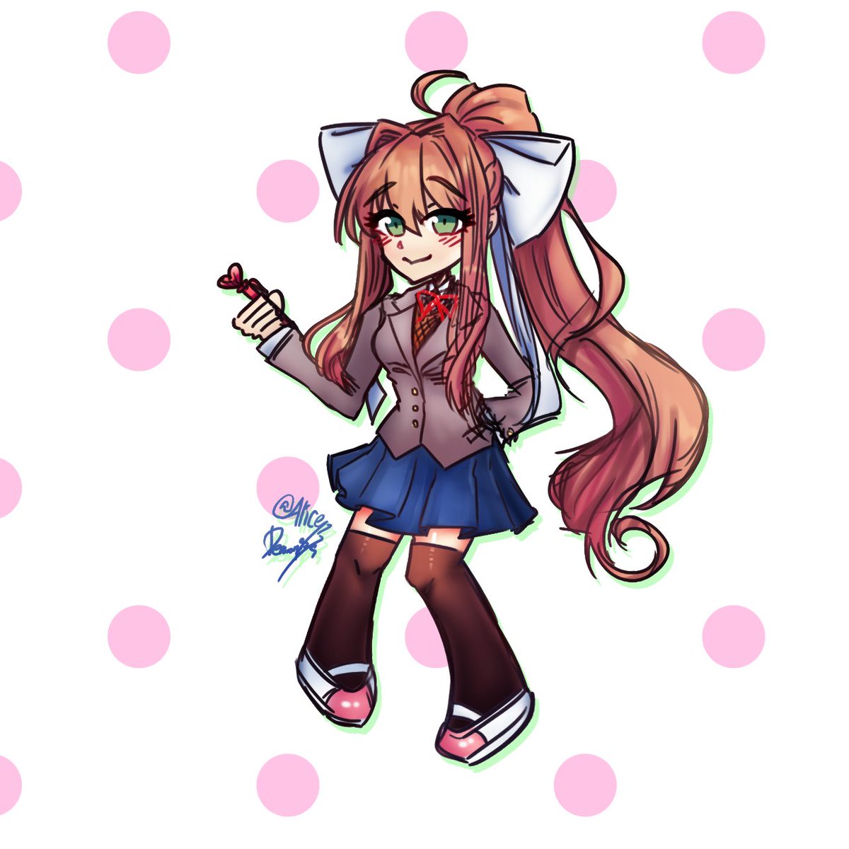 💖#DDLC #Monika #justmonika #DokiDokiLiteratureClub #ドキドキ文芸部 #fanart