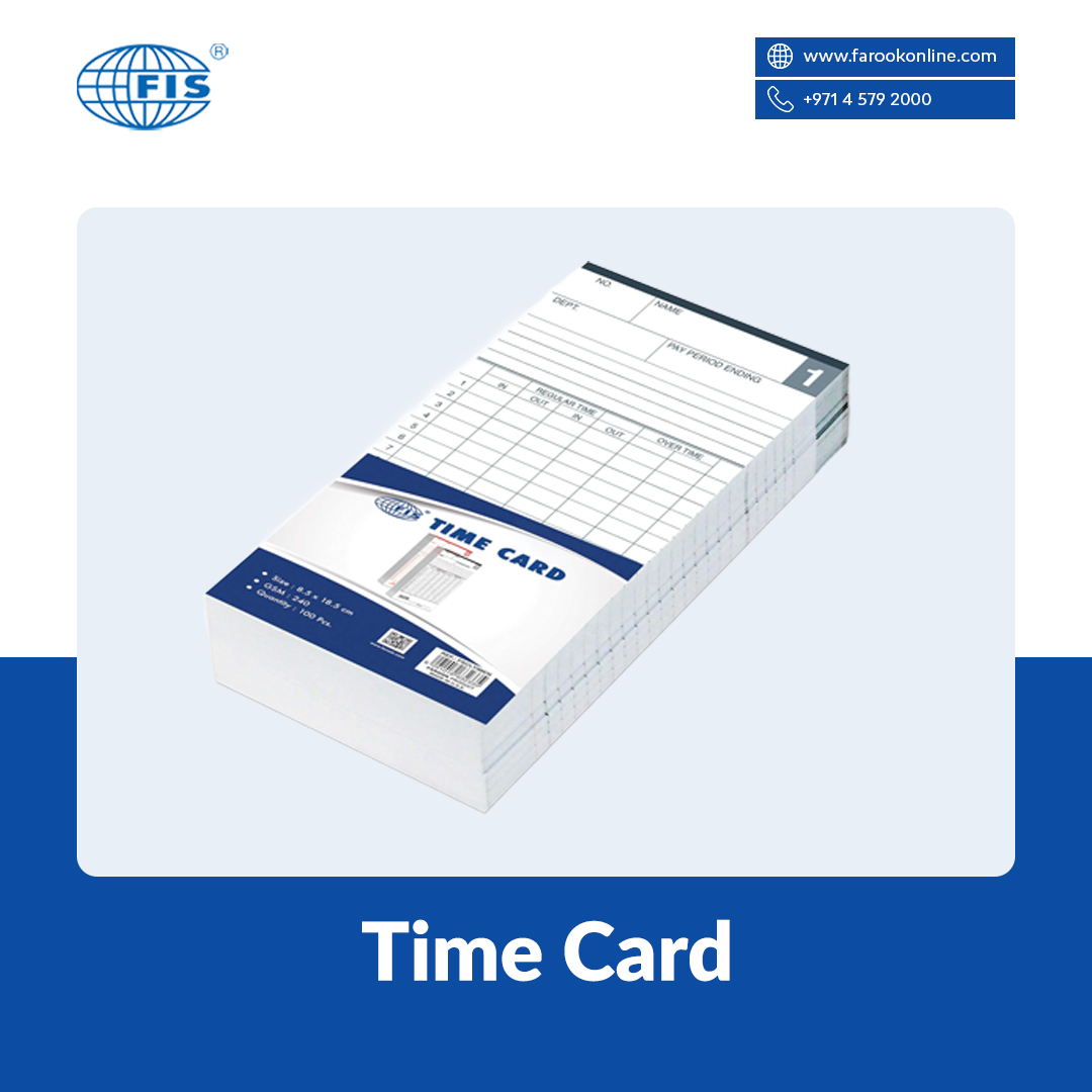 #FIS #timecard
.
Ideal for monitoring employee attendance.
.
To buy time card
farookonline.com/category/time-…

#farook #farookstationery #stationery #officesupplies #officestationery #fistimecard #fiscard #card #attendancecard #cards #orderonline #onlinestationery #shoponline #bestoffers