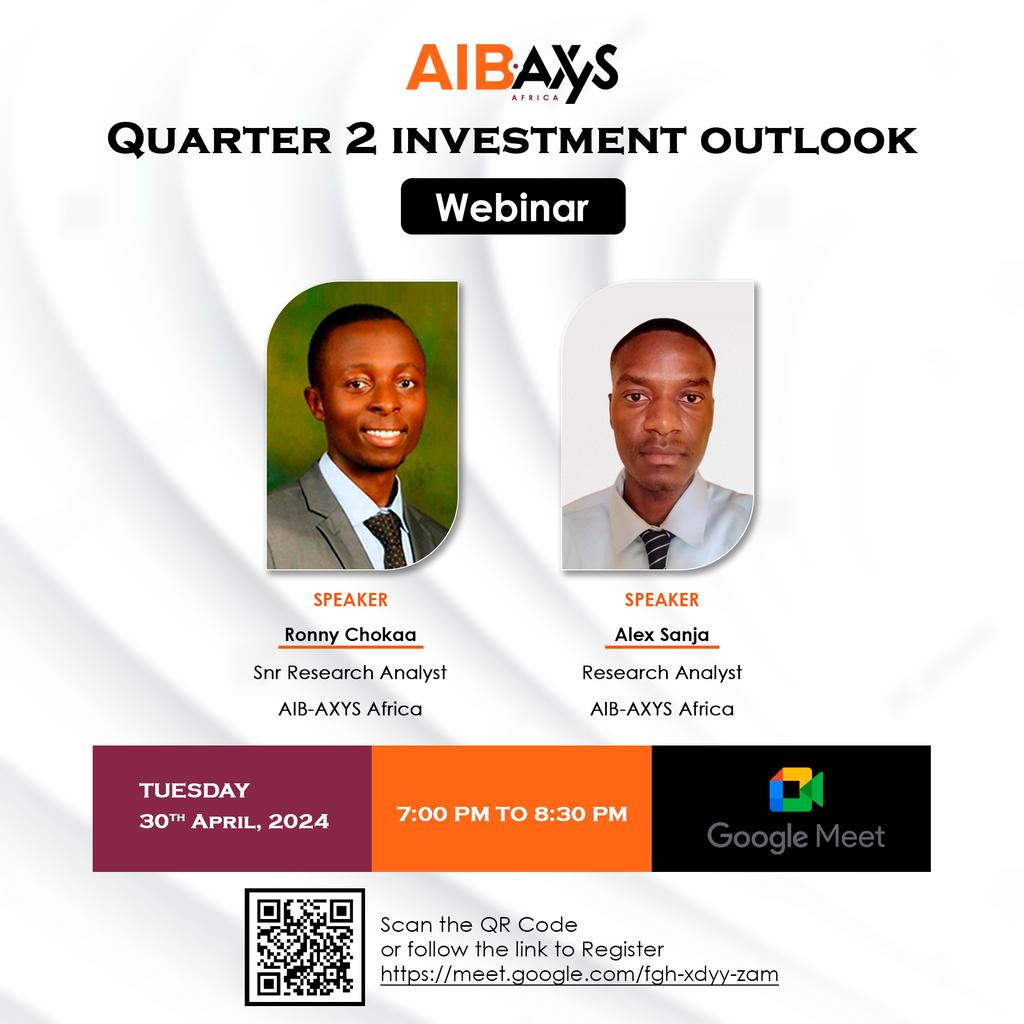 📌📌Join us this Tuesday, 30th April 2024, from 7:00 - 8:30PM EAT on our Investment Outlook Webinar, as our expert analysts Ronny Chokaa and Alex Sanja provide a detailed analysis of local and global economies, discussing risks, expectations, and investment opportunities.