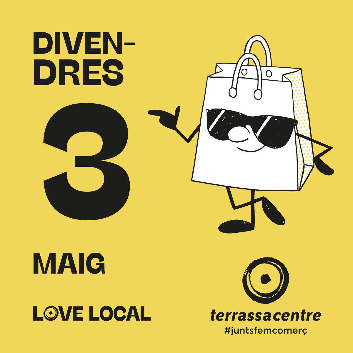 Aquest divendres 3 de maig tornen les Botigues al Carrer! 🙌

Vine a gaudir d’un dia espectacular amb els millors comerços de la ciutat a l’aire lliure.

T’ho perdràs? 🤔

#terrassacentre #comerçlocal #botiguesalcarrer