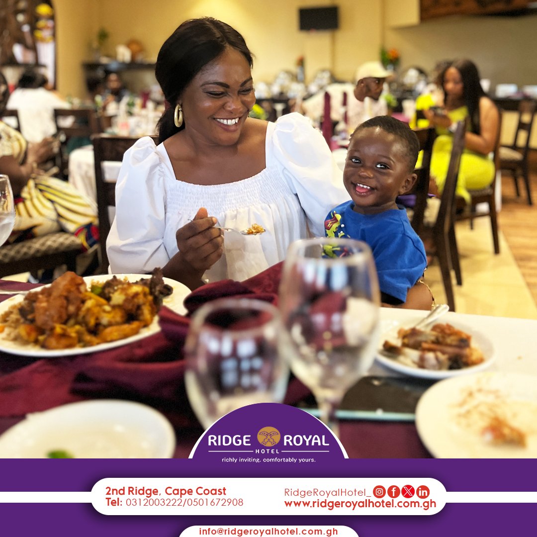 Pamper yourself and your cherished ones with an exquisite array of continental and local delicacies at our esteemed restaurant.
 
Reserve your table by calling us at 0312003222 Or 
Visit ridgeroyalhotel.com.gh
#RidgeRoyalHotel: richly inviting, comfortably yours.
#royalmoments