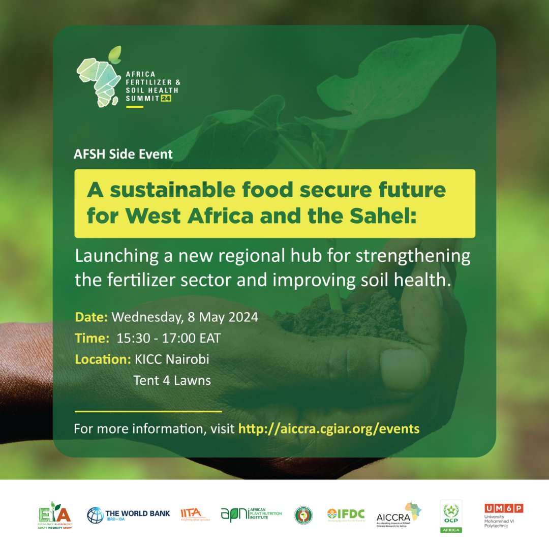 SAVE THE DATE | On 8 May, a consortium of partners will officially launch a new Fertilizer and Soil Health Hub for West Africa and the Sahel at the Africa Fertilizer and Soil Health Summit. 🌱 The Hub is a collaborative initiative designed to improve soil health, fertility, and…