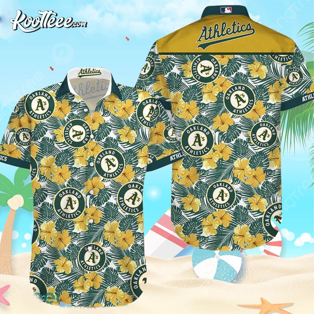 Oakland Athletics Aloha Beach Gift Hawaiian Shirt #OaklandAthletics #koolteee koolteee.com/product/oaklan…