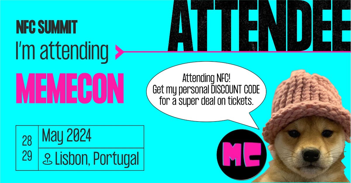 Super excited to join @NFCSummit from May 28 to 30 in 🇵🇹 Who else is coming? 🚀 If you don't have your ticket 🎟️ yet, If you don't have your ticket yet, grab a 90% discount access here: invt.io/1txbnk9qp7a #NFC24