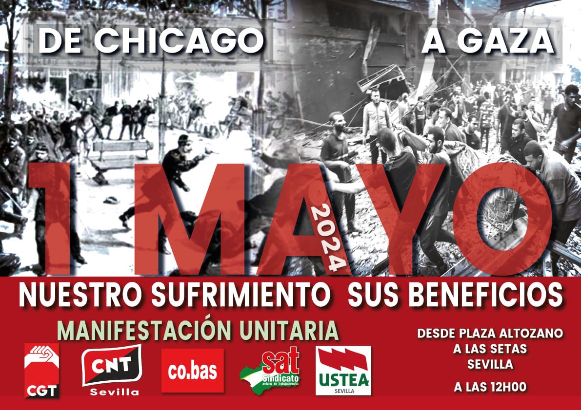 📢 1 MAYO 
PLAZA ALTOZANO 12:00 h

NUESTRO SUFRIMIENTO SUS BENEFICIOS

#1DeMayo 

@CGT