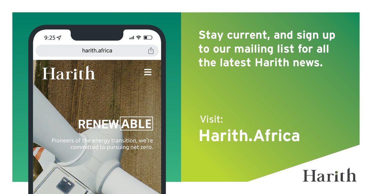 Sign up today to our mailing list for all the latest Harith news and related information. Follow this link to complete the subscription form: harith.africa/mailing-list/