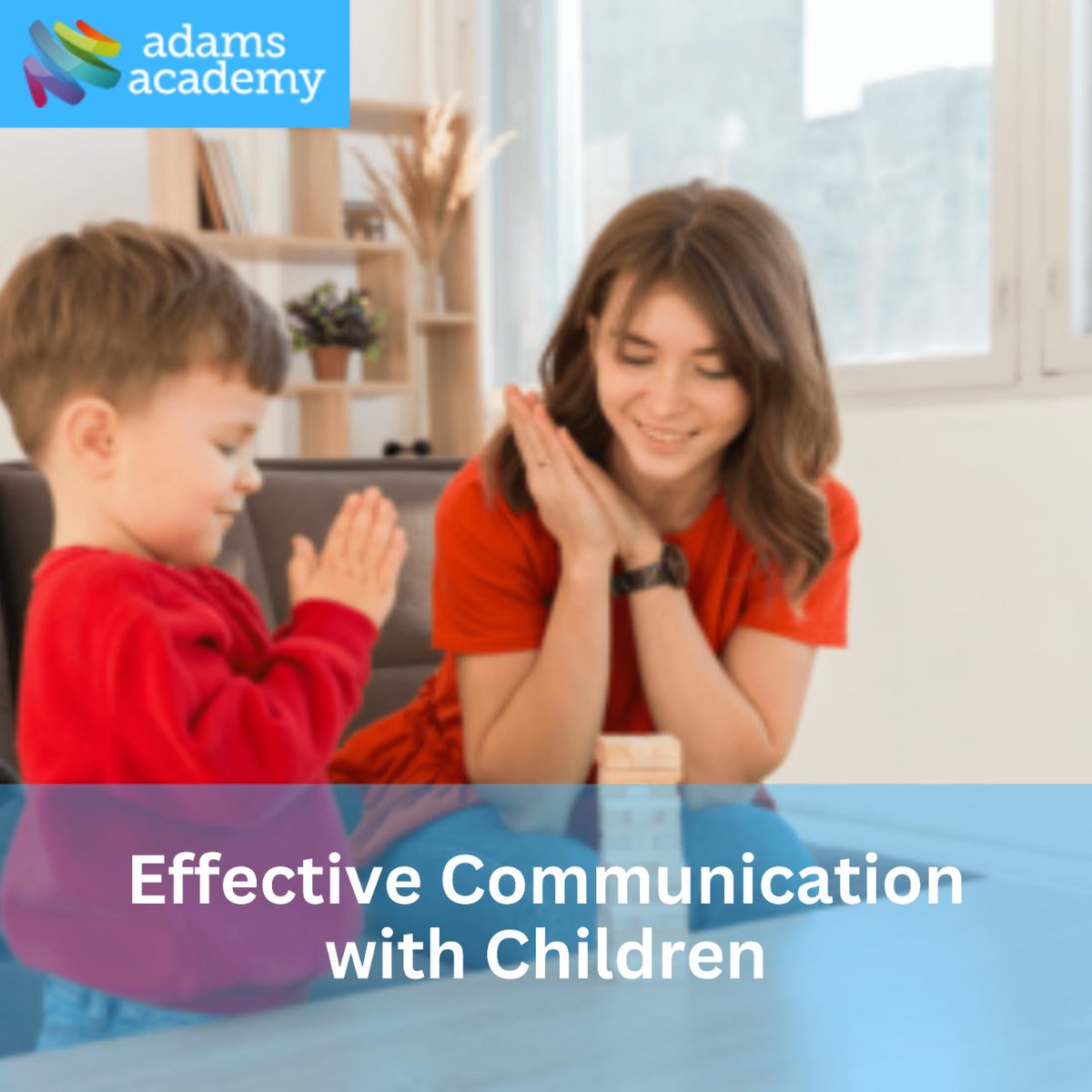 Unlock the secrets to a child’s heart and mind with our Effective Communication with Children course at Adams Academy. Join us to master the art of connection and guidance that lights up little faces with understanding and joy! 
#ChildsPlay #CommunicationKey #AdamsAcademy