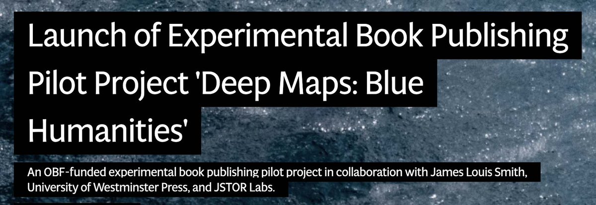 UWP is delighted to be leading on this exciting experimental #bluehumanities book publishing project with #JamesLouisSmith and Open Book Futures. #OpenAccess  copim.pubpub.org/pub/launching-…