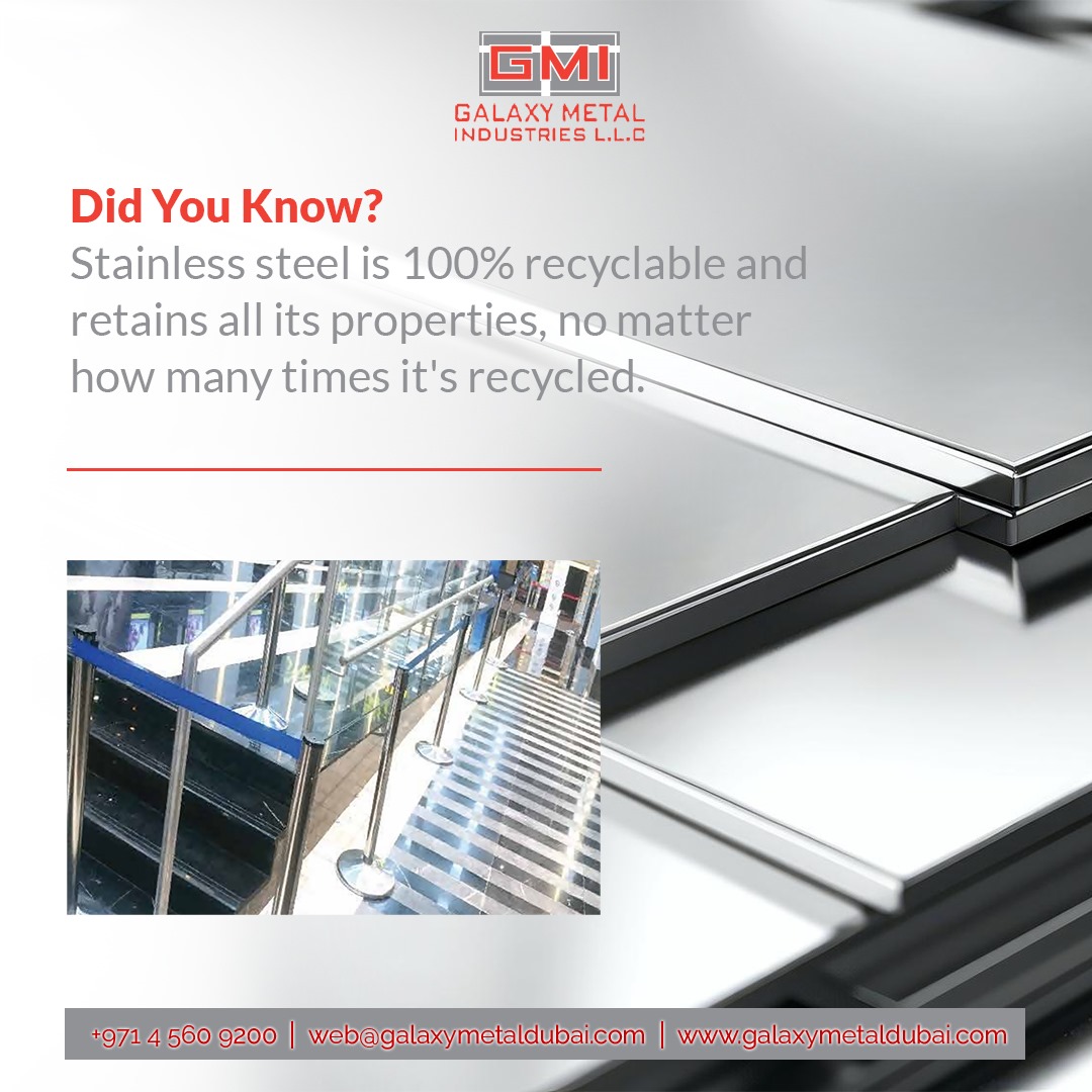 Galaxy Metal’s commitment to sustainability ensures your design choices are as green as they are gorgeous. 

To know more
Call: +971 4 560 9200 
Email: web@galaxymetaldubai.com 
Visit: galaxymetaldubai.com

#EcoDesign #DidYouKnow #GreenBuilding #GalaxyMetalIndustriesLLC