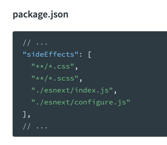 Soon_Iter's tweet image. #webpack #javascript #react 
`&quot;sideEffects&quot;: [&quot;*.css&quot;]` or `&quot;sideEffects&quot;: [&quot;**/*.css&quot;]`
which one is correct?🤯