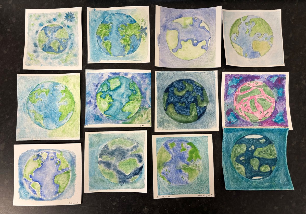 RLSartists's tweet photo. Watercolour elective response to Earth Day https://t.co/VZUdVnyU4q