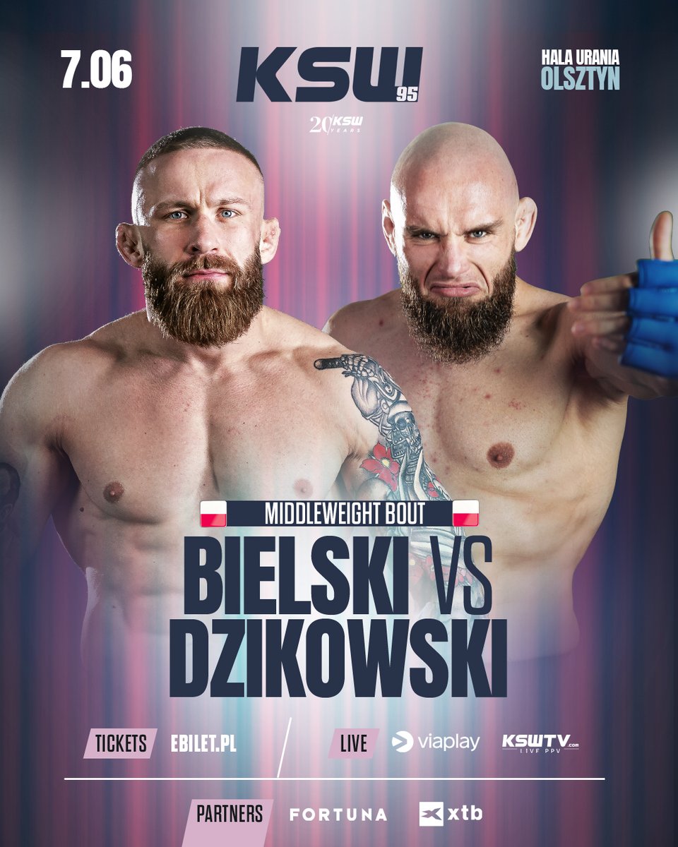 Another local hero meets his opponent. 🇵🇱 Bielski vs. Dzikowski 🇵🇱 #KSW95 | June 7 | Olsztyn | @eBiletPL