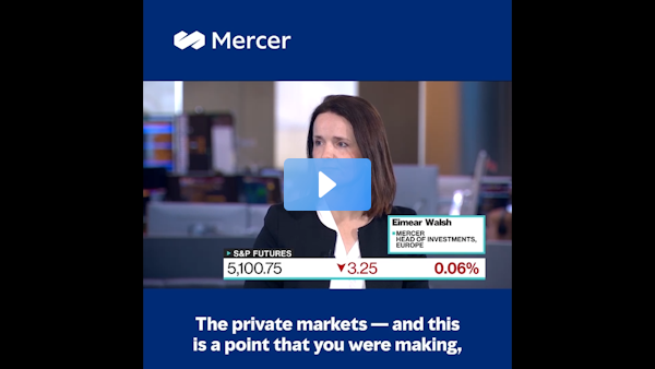 Eimear Walsh joined @flacqua on @BloombergTV's The Pulse to discuss portfolio positioning and the role that #PrivateMarkets allocations can play in delivering diversification and protection through volatile #markets and spikes in #inflation. bit.ly/4bjx7qN