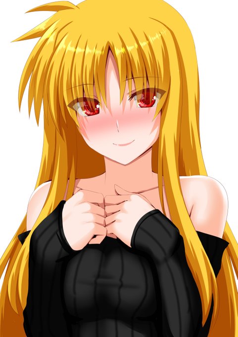 フェイトさん、オフショルダーなセーターは 色気出過ぎですよ^^ 