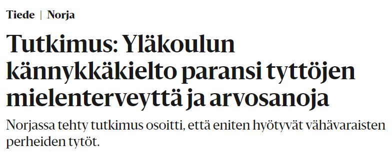 Norjassa on tehty Suomen mittareilla ihmisoikeuksia loukkaava teko, jonka hyvät tulokset eivät voisi koskaan toistua täällä. hs.fi/tiede/art-2000…