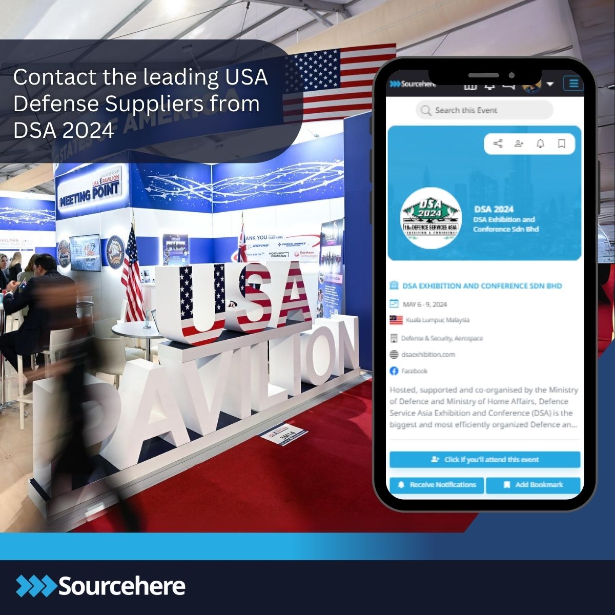 🌟@DSAMalaysia is next week and our partner @Kallman is organizing the #USAPartnershipPavilion, with the top #defense & #security suppliers. If you can't attend, register via @Sourcehere to connect directly with exhibitors. Register now to use our built-in #messaging feature.