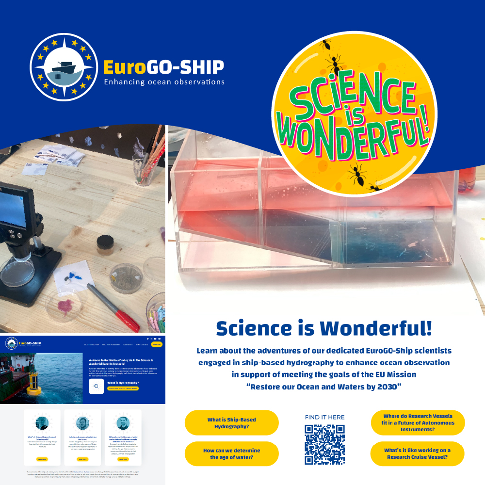 Inspiration for the future on display at the #ScienceIsWonderful event while talking with Early Career Scientists engaged with students & teachers last week in Brussels & sharing EuroGO-SHIP's aim to strengthen services for present & future scientists. #hydrography #stemeducation
