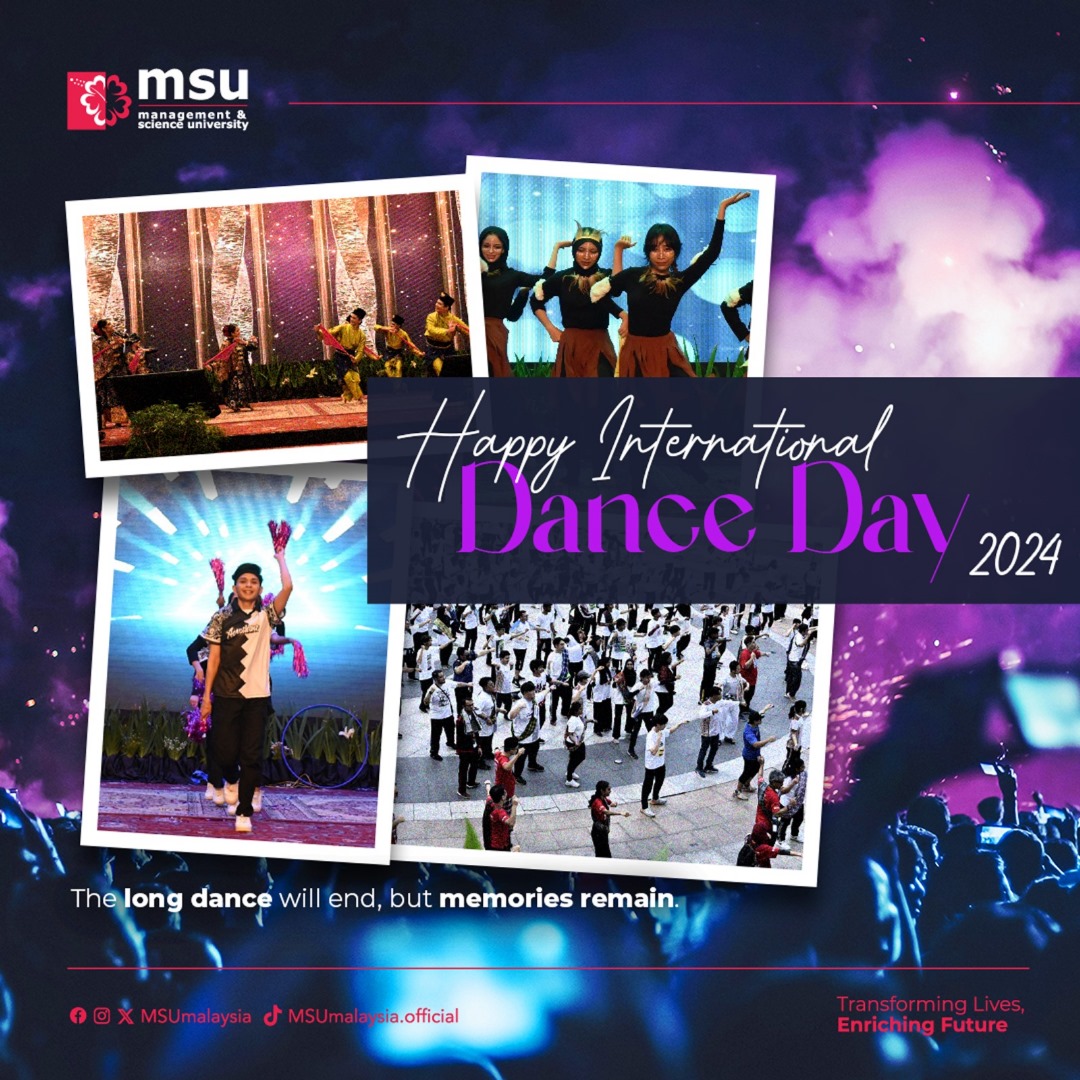 A study shows that dancing improves mental functioning and even prevents the onset of dementia. It's International Dance Day. Let's get on the dance floor and hit the music! #MSUmalaysia #InternationalDanceDay