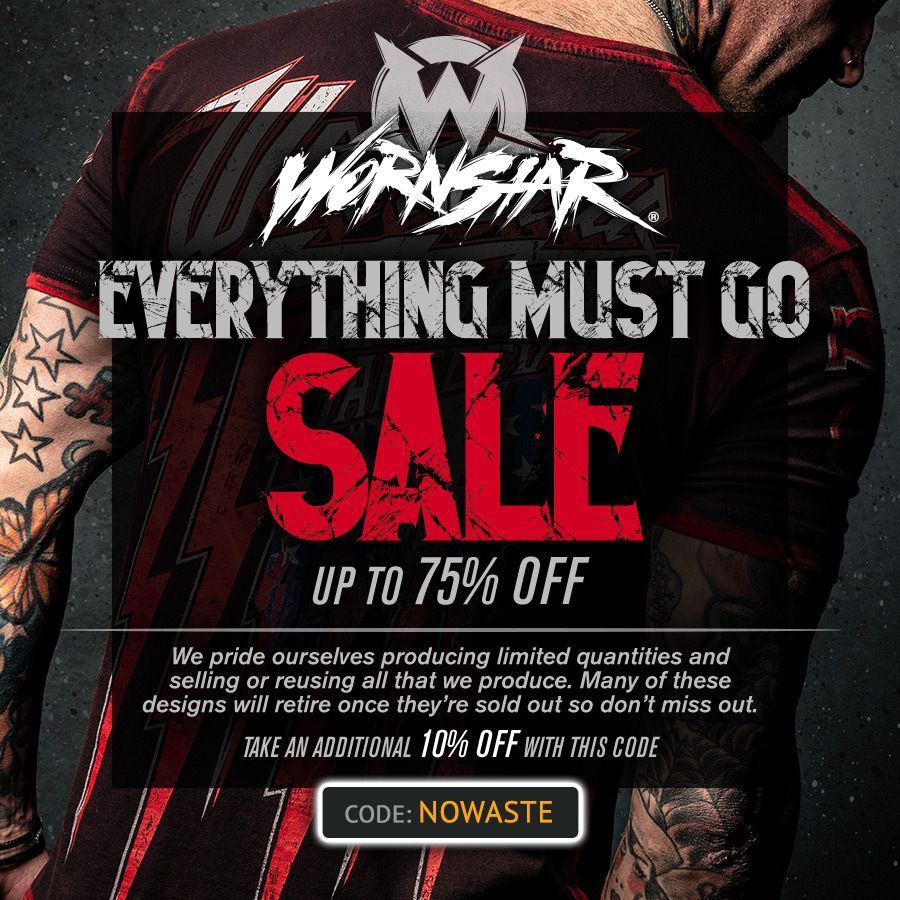 Wornstar SALE - Everything must go! 🤘 🤑  wornstar.com/sale 
Take an additional 10% OFF when you use code NOWASTE at checkout.

#wornstar #wornstarclothing #rocknrollclothing #rockstarfashion #livelifeloud