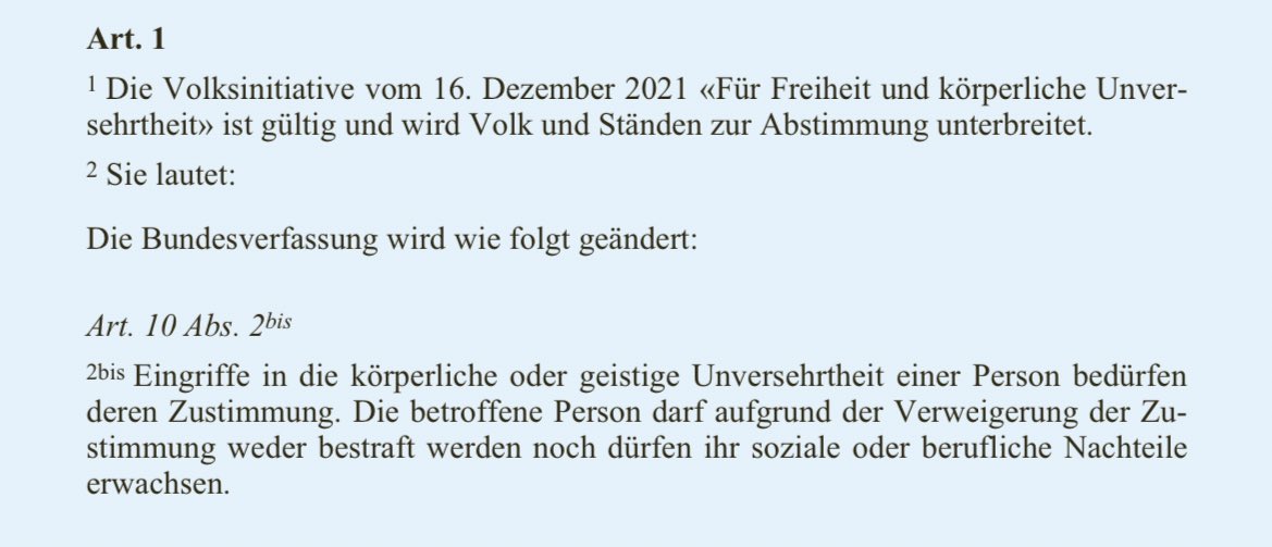 Seven4wakeup's tweet image. Klingt für mich sehr vernünftig, es gibt keinen Grund, warum man das ablehnen sollte. Deshalb:
JA zur #Unversehrtheit!
#CHVote #abst24