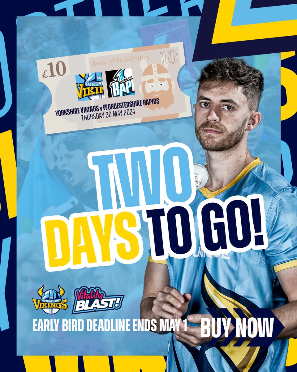 2️⃣ days left to save! 

The @VitalityBlast 2024 is nearly here! Early Bird prices end May 1st ⚠️

Secure and save now 🎟️⬇️

bit.ly/3uDfGl4