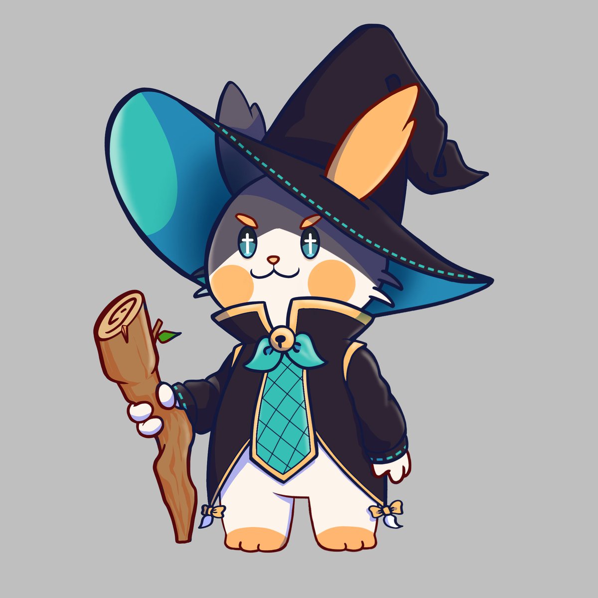 A Redesign/redress the Famillie mascot as a ... mage? It has a stick 
#famillie #mascotdesign